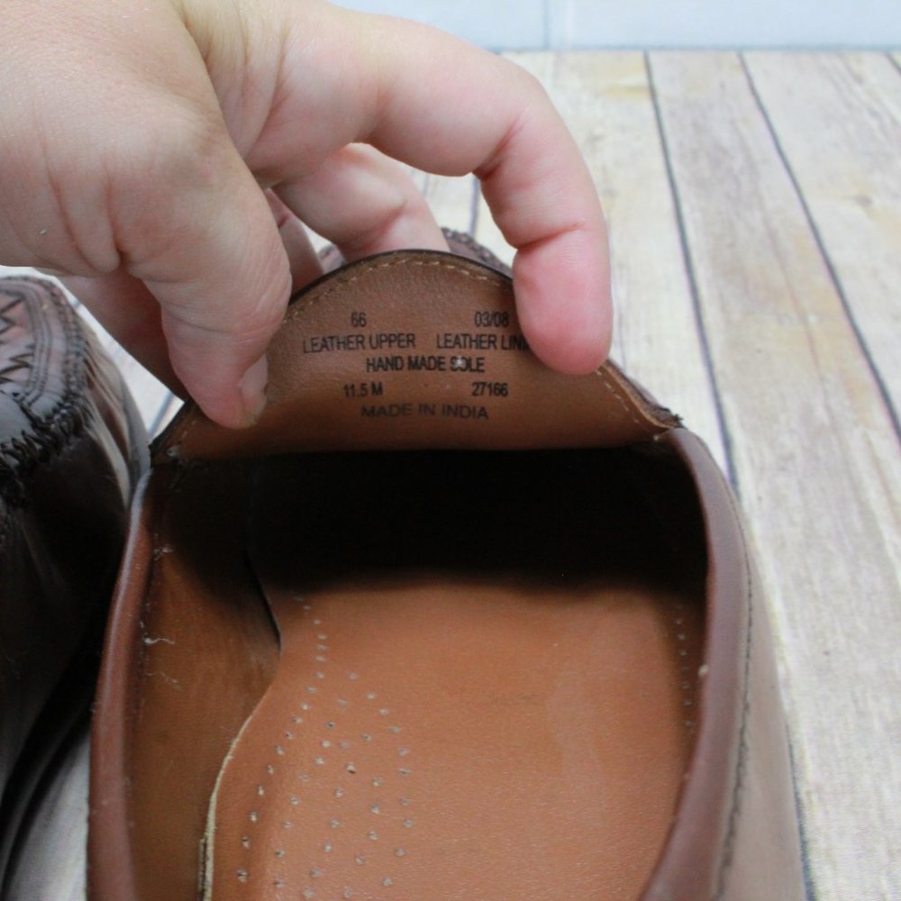 Bostonian Brown Woven Top Leather Tassel Loafers Dress Shoes Size 11.5 M - Picture 7 of 9